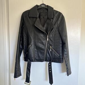 Jou Jou Black leather biker jacket